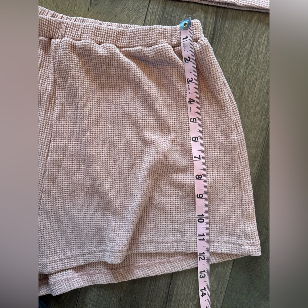 Lovers & Friends Dusty Rose/ Pink Waffle Knit Lounge Set Size Medium - Picture 13 of 14